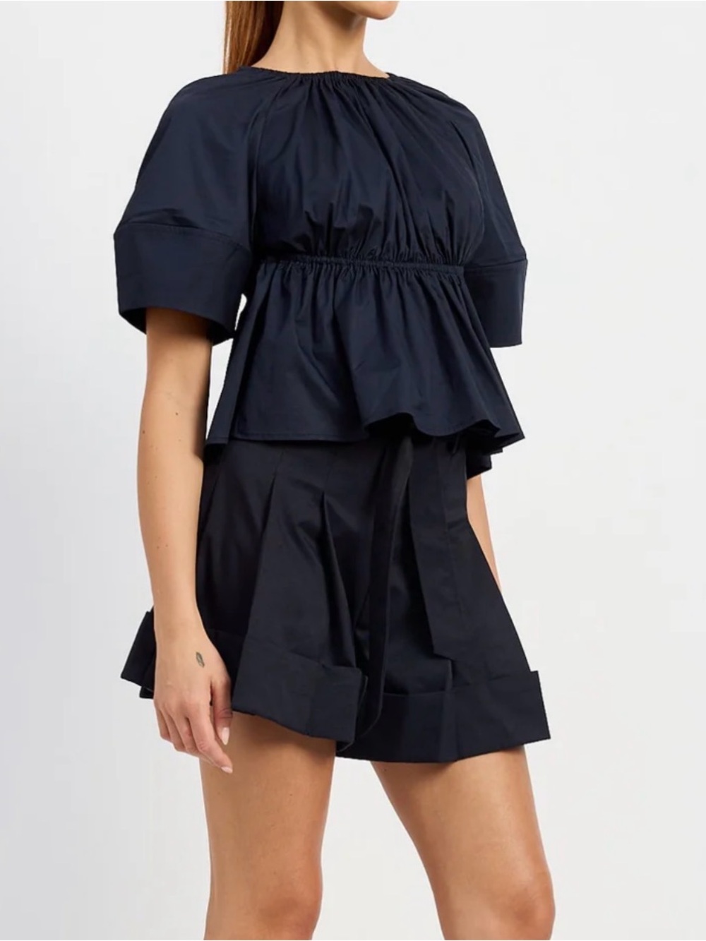 En Saison Navy Blue open back top NWT